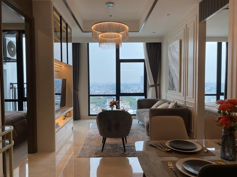 Ruang tamu 2 Bedroom lantai tinggi Aerium